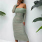 Off-shoulder Long Sleeve Sexy Maxi Dress For Women Autumn New Strapless Backless