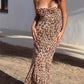 TRAF Leopard Print Long Dress Women Tulle Backless Slip Dress Woman Summer Sexy Holiday Dresses 2024 Vintage Midi Party Dresses