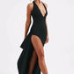 Deep V Neck Thigh High Split Maxi Dress Women Halter Sleeveless Backless Club Party Sexy Long Dress New