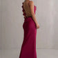 Floral Draped Backless Maxi Long Dress For Women Fashion Spaghetti Strap Sleeveless Evening Party Dress Elegant