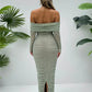 Off-shoulder Long Sleeve Sexy Maxi Dress For Women Autumn New Strapless Backless