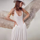 Cryptographic Sexy Split Backless Draped Maxi Dress Birthday Club Outfits Elegant Sleeveless Summer U Neck Dresses Robes