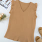 Ruffle Shoulder V-Neck Top