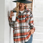 Meet You Outside Plaid Button Down Curved Hem Shacket