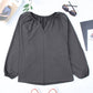 Notched Neck Balloon Sleeve Blouse