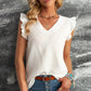 Ruffle Shoulder V-Neck Top