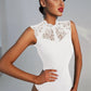 Scalloped Lace Yoke Sleeveless Bodysuit