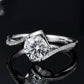 1 Carat Moissanite 925 Sterling Silver Twisted Ring
