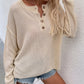 Buttoned Exposed Seam High-Low Sweater