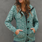 Cable-Knit Fleece Lining Button-Up Hooded Cardigan