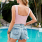 Openwork Scoop Neck Knit Tank