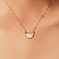 Stainless Steel Semi Circle Pendant Necklace