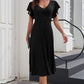 Flutter Sleeve Surplice Midi Dress