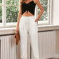 Drawstring Paperbag Waist Cropped Joggers