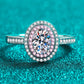1 Carat Moissanite 925 Sterling Silver Halo Ring