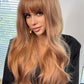 Full Machine Long Wave Synthetic Wigs 24''