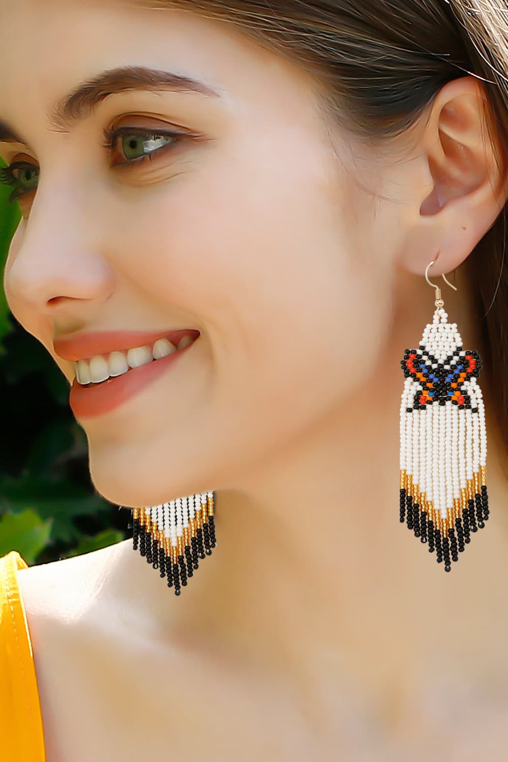 Butterfly Beaded Dangle Earrings