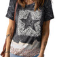Mixed Print Round Neck Short Sleeve T-Shirt