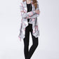 Geometric Open Front Handkerchief Hem Cardigan