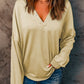 Button Detail Curved Hem Top