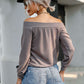 Off-Shoulder Waffle Knit Top