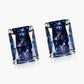 2 Carat Rectangle Moissanite 4-Prong Stud Earrings