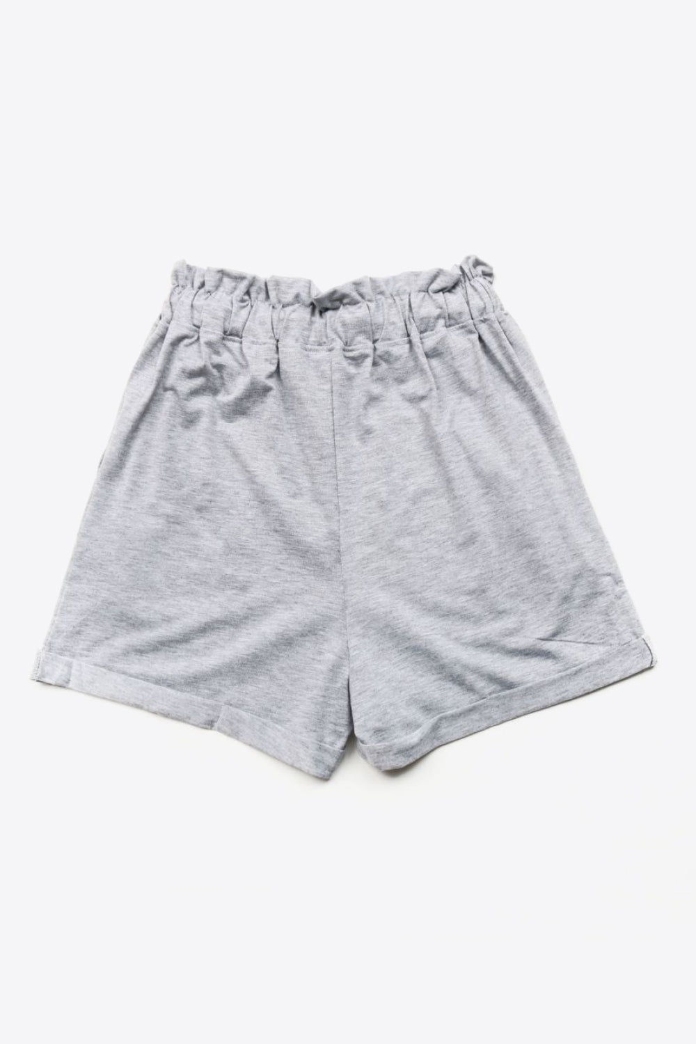 Buttoned Drawstring Waist Cuffed Shorts