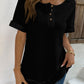 Cuffed Sleeve Henley Top