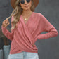 V Neck Wrap Front Knitted Top