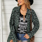 Leopard Drawstring Waist Jacket with Pockets