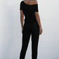 Asymmetrical Neck Tied Jumpsuit with Pockets