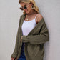 Cable-Knit Curved Hem Open Front Cardigan