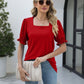 Square Neck Flounce Sleeve Top