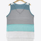 Striped Openwork V-Neck Knit Tank