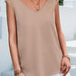 Lace Detail Eyelash Trim V-Neck Tank