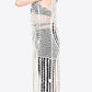 Tie Front Fringe Hem Sleeveless Cover Up