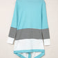 Striped Color Block Open Front Cardigan