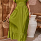 Swiss Dot V-Neck Flutter Sleeve Dress