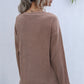 Lace-Up V-Neck Ribbed Top