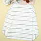 Striped Dropped Shoulder V-Neck Top