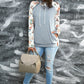 Printed Drawstring Detail Raglan Sleeve Hoodie