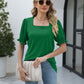 Square Neck Flounce Sleeve Top