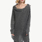 One-Button Tassel Tie Asymmetrical Hem Cardigan