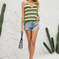 Striped V-Neck Knit Tank
