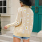 Daisy Pattern Button Front Cardigan