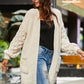 Open Front Ribbed Trim Duster Cardigan