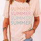 SUMMER Cuffed Round Neck Tee
