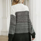 Color Block Chunky Knit Sweater Cardigan