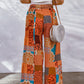 Bohemian Patchwork Drawstring Wide Leg Pants