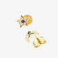 Star and Moon Zircon Mismatched Earrings